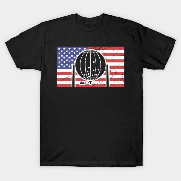 United States Flag Bingo Ball Caller T-Shirt by MeatMan